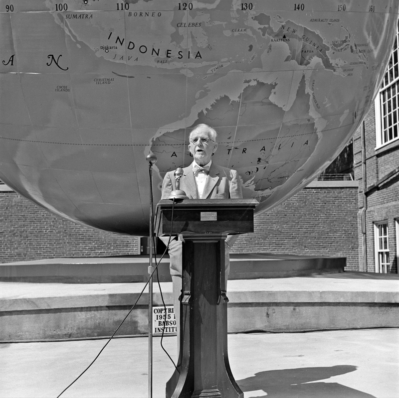 Roger Babson at World Globe dedication