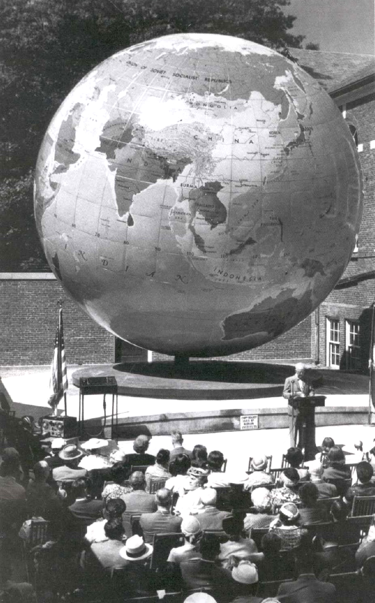 Babson World Globe rededication
